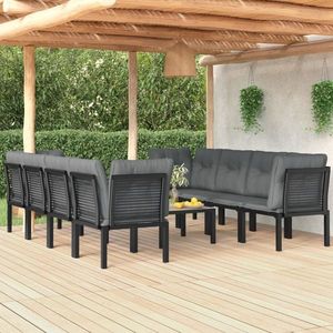 vidaXL Set mobilier de grădină, 9 piese, negru imagine