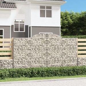 vidaXL Coșuri gabion arcuite 7 buc. 300x30x160/180 cm fier galvanizat imagine