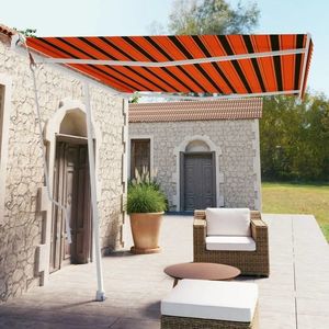 vidaXL Copertină autonomă retractabilă automat oranj&maro 300x250 cm imagine