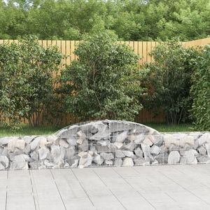 vidaXL Coșuri gabion arcuite, 15 buc., 300x30x40/60cm, fier galvanizat imagine