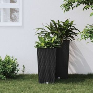 vidaXL Jardinieră cu interior detașabil antracit 11 / 26, 5 L PP ratan imagine