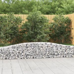 vidaXL Coșuri gabion arcuite 25 buc, 400x30x40/60 cm, fier galvanizat imagine