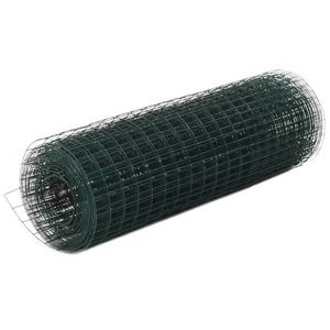 vidaXL Plasă de sârmă găini, verde, 25 x 0, 5 m, oțel cu înveliș PVC imagine