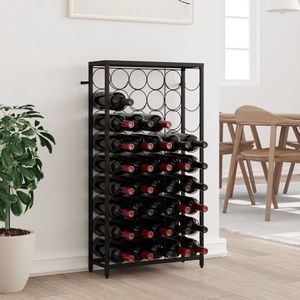 vidaXL Suport sticle vin, 45 de sticle negru 54x18x100 cm fier forjat imagine