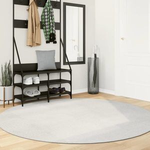 vidaXL Covor "IZA" aspect scandinav, cu fire scurte, crem, Ø 200 cm imagine