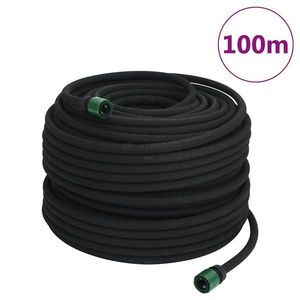 vidaXL Furtun poros de grădină, negru, 0, 6", 100 m, cauciuc imagine