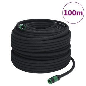 vidaXL Furtun poros de grădină, negru, 0, 6", 100 m, cauciuc imagine