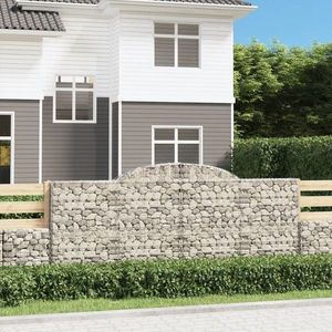 vidaXL Coșuri gabion arcuite 30 buc, 300x30x120/140 cm fier galvanizat imagine