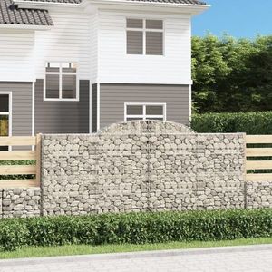 vidaXL Coșuri gabion arcuite 25 buc, 300x30x140/160cm, fier galvanizat imagine