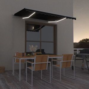 vidaXL Copertină retractabilă manual cu LED, antracit, 300x250 cm imagine