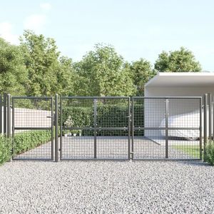 vidaXL Poartă de grădină din plasă antracit 400x175 cm oțel galvanizat imagine