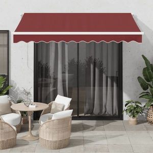 vidaXL Copertina retractabilă automat cu LED, vișiniu, 300x250 cm imagine