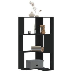 vidaXL Bibliotecă 3 niveluri negru 50x50x102 cm lemn prelucrat imagine