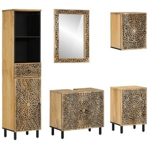 vidaXL Set mobilier de baie, 5 piese, lemn masiv de mango imagine