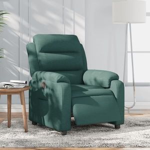 vidaXL Scaun de relaxare, verde închis, material textil imagine