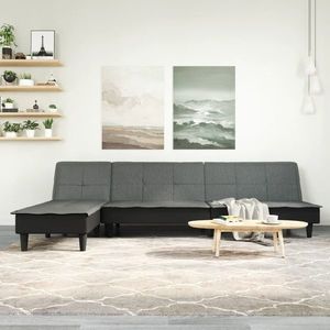 vidaXL Canapea extensibilă în formă de L gri 255x140x70 cm textil imagine