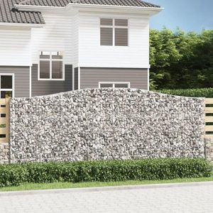 vidaXL Coșuri gabion arcuite 9 buc. 400x30x160/180 cm fier galvanizat imagine