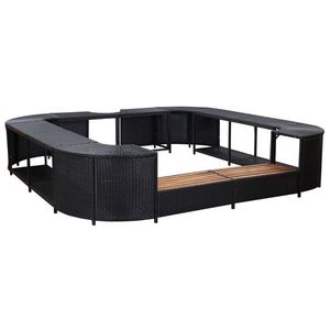vidaXL Mobilier împrejmuire spa negru 268x268x55 cm poliratan pătrat imagine