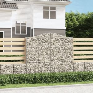 vidaXL Coșuri gabion arcuite 11 buc, 200x30x180/200cm, fier galvanizat imagine