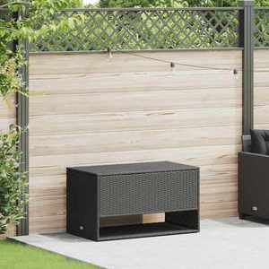 vidaXL Cutie de perne de exterior Negru 100x55x55, 5 cm Poly Rattan imagine