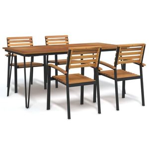 Set mobilier de exterior, 5 piese, lemn masiv de acacia imagine