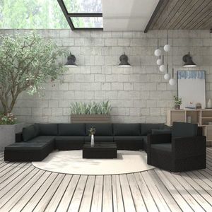 vidaXL Set de mobilier pentru grădină, 3 piese, negru imagine