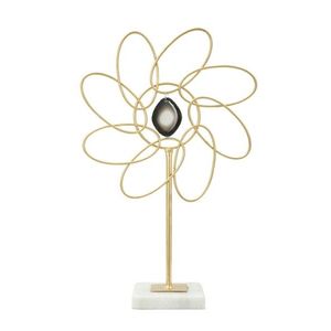 Decoratiune, Glam Daisy, Mauro Ferretti, 24x37.5 cm, fier, auriu imagine