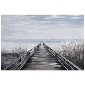 Tablou decorativ Pontile, Mauro Ferretti, 80x120 cm, pictat manual, canvas/lemn de pin imagine