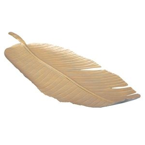 Platou decorativ Leaf, Mauro Ferretti, 55x18x2 cm, fier, auriu imagine