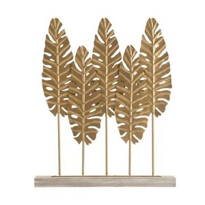 Decoratiune Long Leaf, Mauro Ferretti, 47x10x57.5 cm, fier, auriu imagine