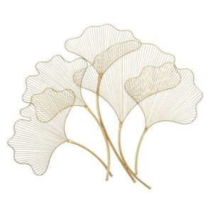 Decoratiune de perete Glam Leaf, Mauro Ferretti, 79x68 cm, fier, auriu imagine