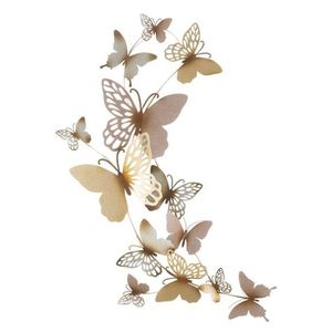 Decoratiune de perete Butterflies Light Pink, Mauro Ferretti, 59.5x111.5 cm, fier, multicolor imagine