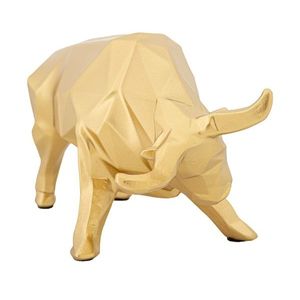 Decoratiune, Mauro Ferretti, Bull, 19.5 x 9.9 x 10.6 cm, polirasina, auriu imagine