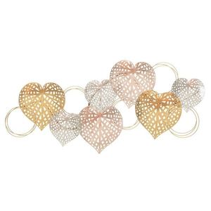 Decoratiune pentru perete, Mauro Ferretti, Hearts, 91 x 2.5 x 39.5 cm, fier, multicolor imagine