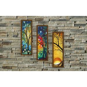 Set 3 tablouri decorative, KZM399, MDF, Imprimat UV, Multicolor imagine