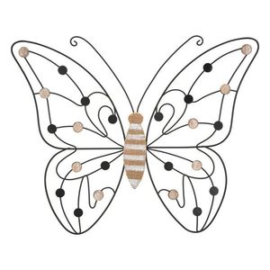 Decoratiune de perete Butterfly, Mauro Ferretti, 39.5 x 33.5 cm, fier/MDF, maro/negru imagine