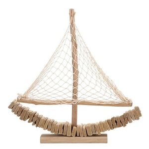 Decoratiune Boat Nature, Mauro Ferretti, 45x7x45 cm, lemn de tanoak, natural imagine