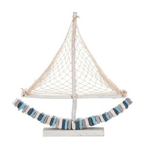 Decoratiune Boat Color, Mauro Ferretti, 45x7x45 cm, lemn de tanoak, multicolor imagine