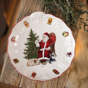 Bol pentru servire, Villeroy & Boch, Toy's Fantasy Santa Relief, 24 cm, portelan premium, pictat manual imagine