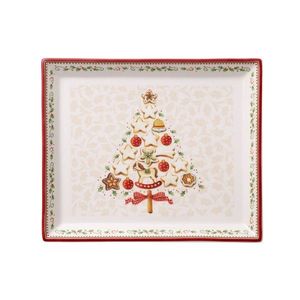 Platou pentru prajituri, Villeroy & Boch, Winter Bakery Cake, 27 x 23 cm, portelan premium imagine