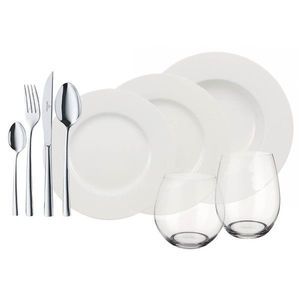 Set de masa 36 piese, Villeroy & Boch, Wonderful World 4 Friends, portelan, sticla cristal, inox imagine