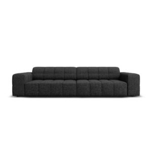 Canapea 4 locuri, Jennifer-140, Micadoni Home, 244x102x70 cm, tesatura chenille din poliester, negru imagine