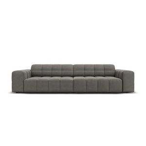 Canapea 4 locuri, Jennifer-51, Micadoni Home, 244x102x70 cm, catifea, gri deschis imagine
