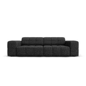 Canapea 3 locuri, Jennifer-140, Micadoni Home, 204x102x70 cm, tesatura chenille din poliester, negru imagine