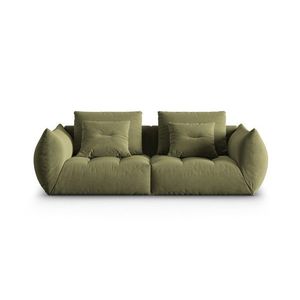 Canapea modulara 3 locuri, Bloom-184, Micadoni Home, 232x106x95 cm, catifea, verde deschis imagine