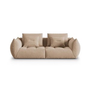 Canapea modulara 3 locuri, Bloom-184, Micadoni Home, 232x106x95 cm, catifea, bej sand imagine