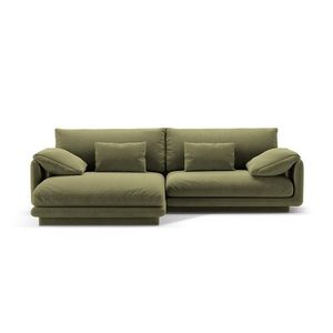 Coltar stanga 4 locuri, Torino-184, Micadoni Home, 250x170x83 cm, catifea, verde deschis imagine