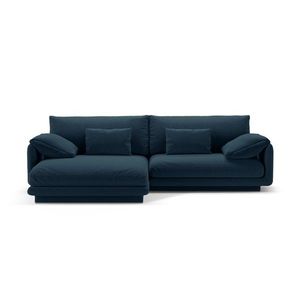 Coltar stanga 4 locuri, Torino-211, Micadoni Home, 250x170x83 cm, tesatura structurata chenille, albastru navy imagine