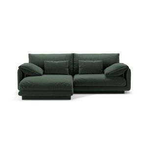 Coltar stanga 3 locuri, Torino-211, Micadoni Home, 220x170x83 cm, tesatura structurata chenille, verde muschi imagine