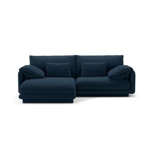 Coltar stanga 3 locuri, Torino-211, Micadoni Home, 220x170x83 cm, tesatura structurata chenille, albastru navy imagine